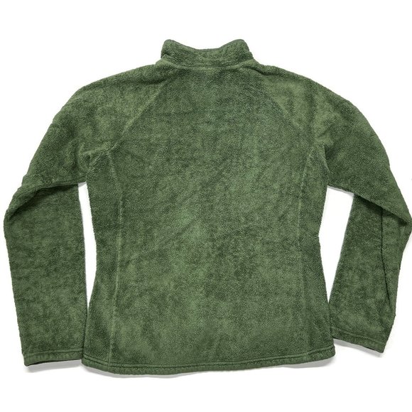 The North Face Mossbud Pullover 1/4 Zip Fleece Jacket Green Womens Medium Pocket - Picture 7 of 7